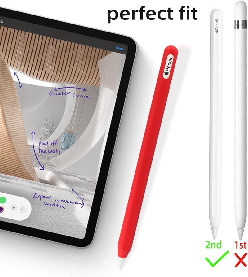AKSHFETH Ultra Thin Silicone Skin Cover Compatible with Apple Pencil 2nd Gen, Protective Silicone Case for iPad Pro 11 12.9 inch 2018 Pencil Case Shockproof Soft Silicone Sleeve(Glow Blue) - Image 1